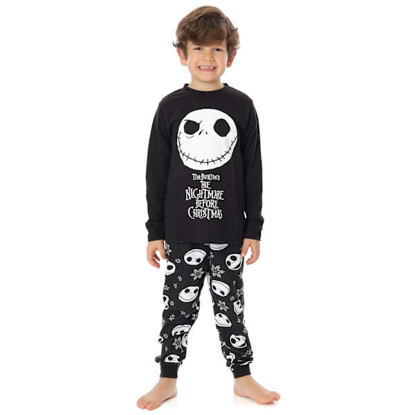 Nightmare Before Christmas Pojkarnas Jack Skellington Långa Pyjamas Set Black/White 11-12 Years
