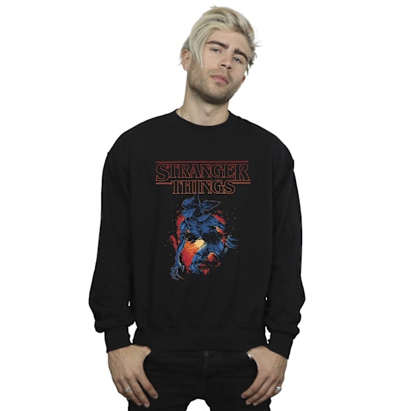 Netflix Herr Stranger Things Demo Cave Sweatshirt 4XL Svart Black 4XL