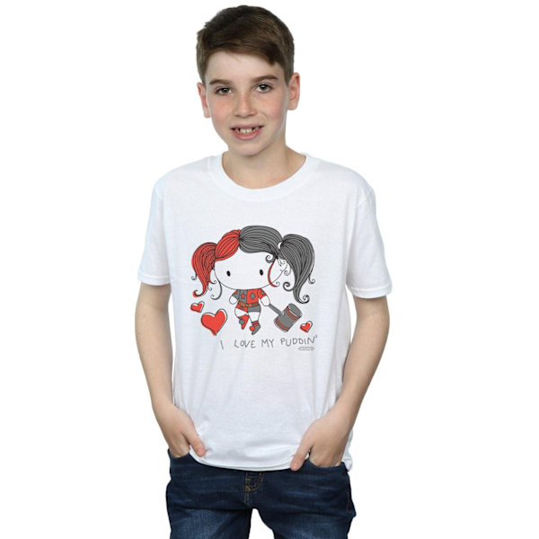 DC Comics Boys Justice League I Love My Puddin´ T-Shirt 7-8 År White 7-8 Years