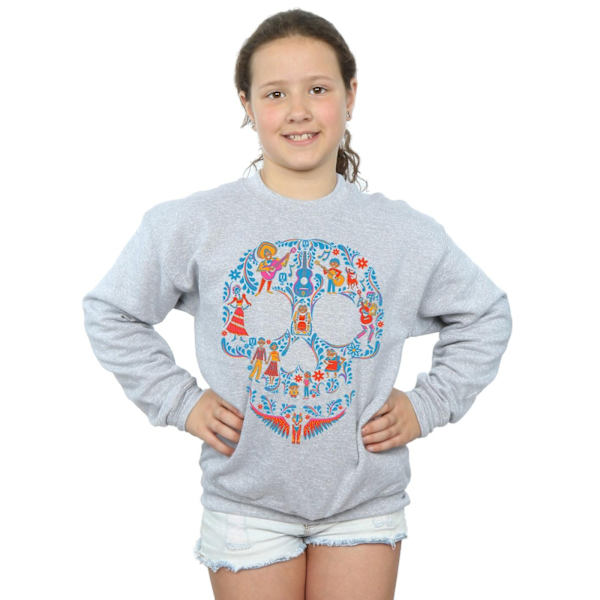 Disney Girls Coco Skull Pattern Sweatshirt 7-8 år Sports Grey Sports Grey 7-8 Years