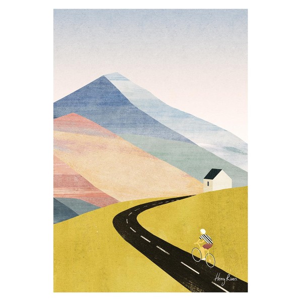 Henry Rivers Cycling Home Print 50cm x 40cm Flerfärgad Multicoloured 50cm x 40cm