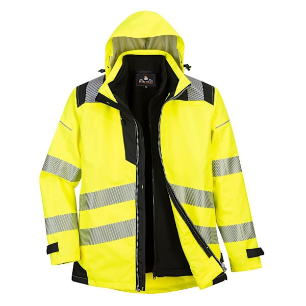 Portwest Herr PW3 3 i 1 Hi-Vis Jacka 4XL Gul/Svart Yellow/Black 4XL