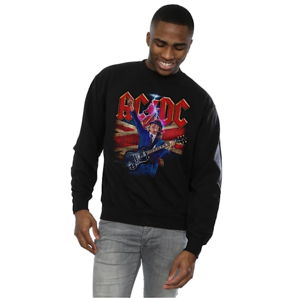 AC/DC Herr Angus Union Flag Lightning Sweatshirt 4XL Svart Black 4XL