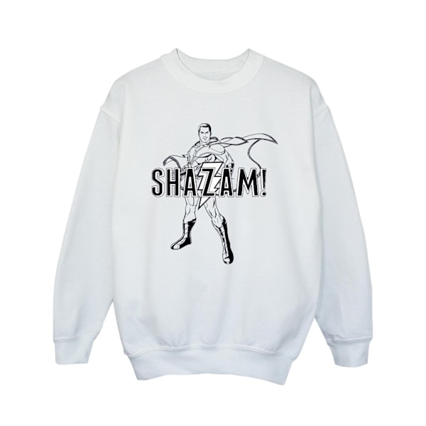 DC Comics Girls Shazam Outline Sweatshirt 12-13 år Vit White 12-13 Years