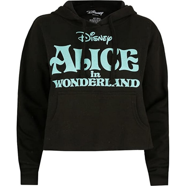 Alice In Wonderland Dam/Dam Logotyp Crop Hoodie S Svart/Grå Black/Green S