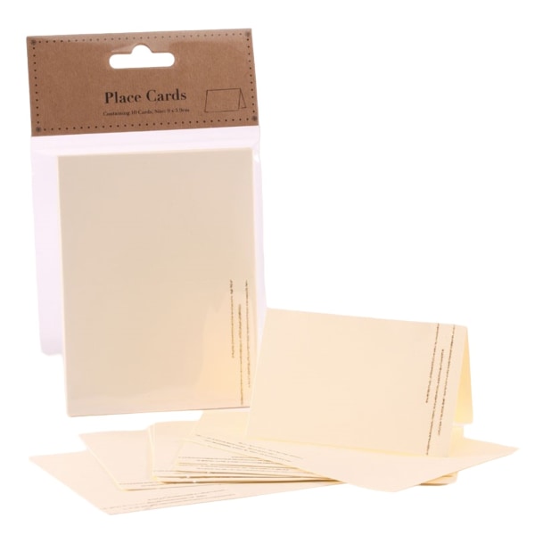 Apac Stripe bröllopsplaceringskort (pack med 10) One Size Ivory/Gol Ivory/Gold One Size