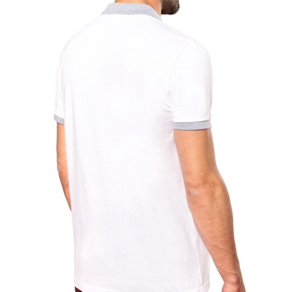 Kariban Herr Tvåfärgad Pique Poloskjorta M Vit/Oxford Grå White/Oxford Grey M