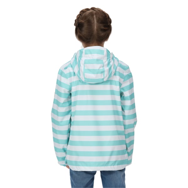 Regatta Childrens/Kids Belladonna Stripe Waterproof Jacket 9-10 Aruba Blue 9-10 Years