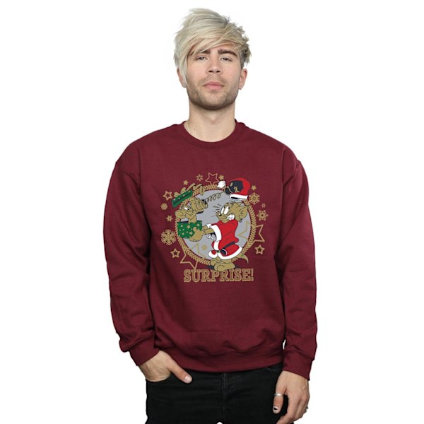 Tom And Jerry Jultröja Överraskning Herr XL Bordeaux Burgundy XL