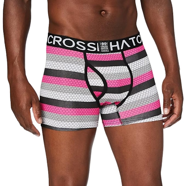 Crosshatch Herr Crystaline Boxer Shorts (3-pack) XL Fuchsia/ Fuchsia/Black/Grey XL