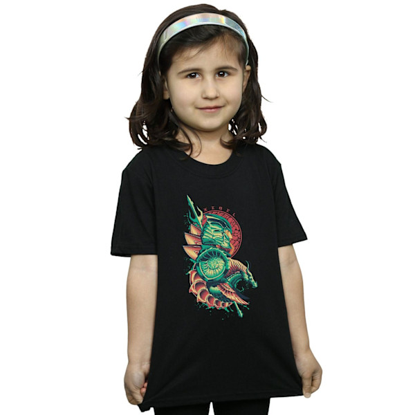 DC Comics Girls Aquaman Xebel Crest Bomull T-shirt 12-13 år Black 12-13 Years