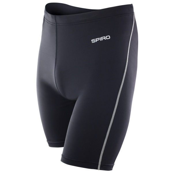 Spiro Mens Bodyfit Performance Base Layer Sports Shorts XS-S Bl Black XS-S