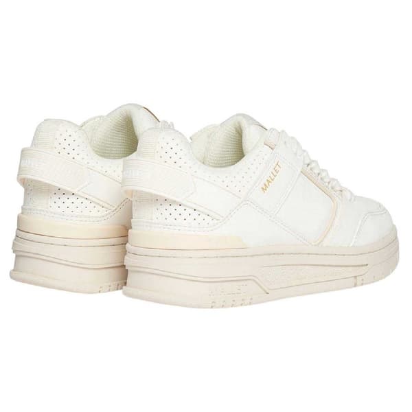 Mallet Dam/Dam Compton Läder Lågskuren Chunky Platt Träningssko Off White 3 UK