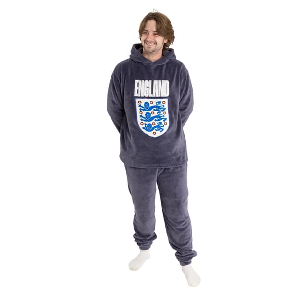 England Football Herr Logo Lång Pyjamas Set M Grå/Blå Grey/Blue M