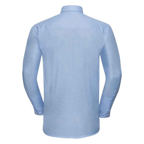 Russell Collection Herr Oxford Lätt-Skötsel Långärmad Formell Skjorta Oxford Blue 18.5in