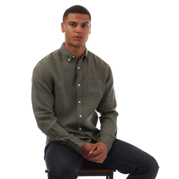 Gant Herrskjorta Plaggfärgad Regular XL Grön Green XL