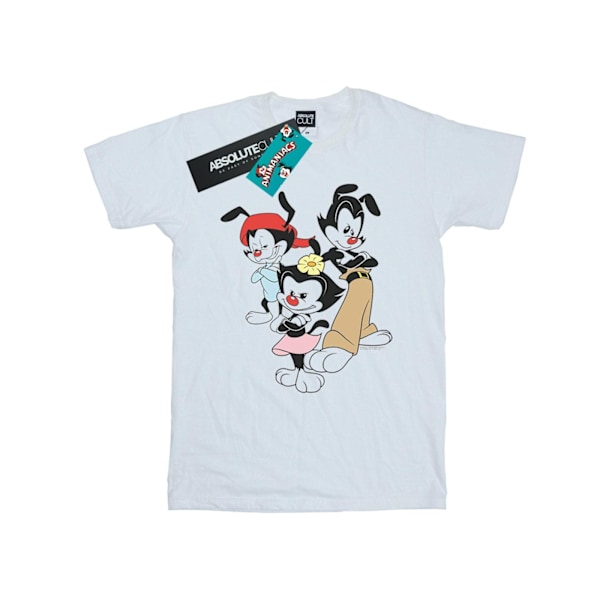 Animaniacs Dam/Kvinnor Dot Wakko Och Yakko Bomull Pojkvän T-shirt White 5XL