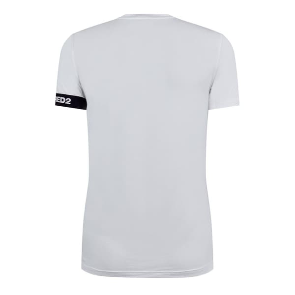 DSquared2 Herr Logotyp Stretch T-shirt XXL Vit White XXL