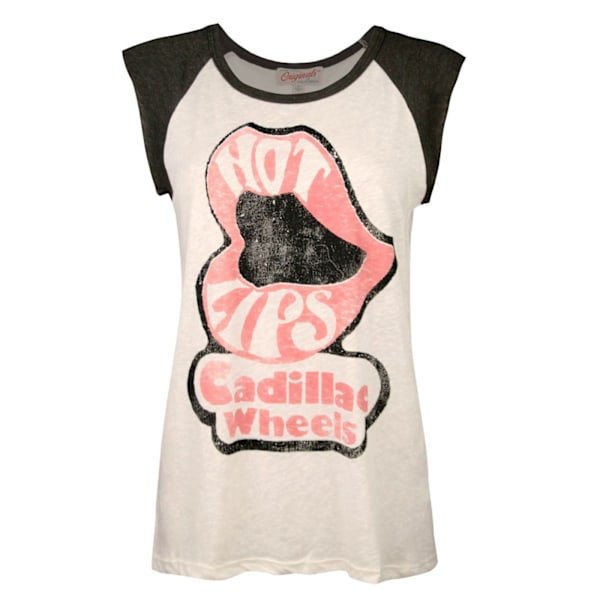 Junk Food Damkläder/Dam Cadillac Hot Lips Väst L Vit/Svart/Röd White/Black/Red L