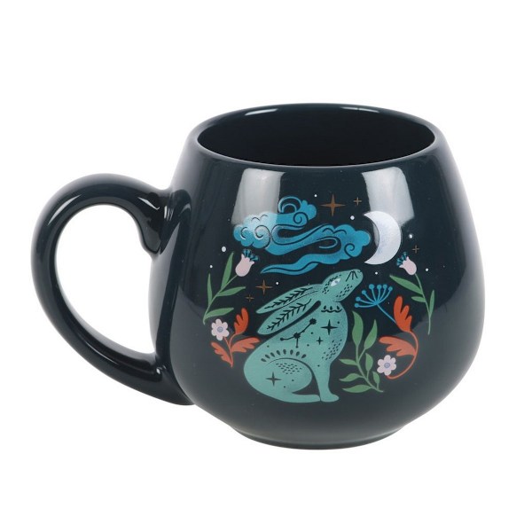 Something Different Midnight Hare Rund Mug Storlek One Svart Black One Size