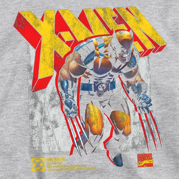 X-Men Barn/Kids Info Wolverine Heather Pull Over Hoodie 9- Athletic 9-11 Years
