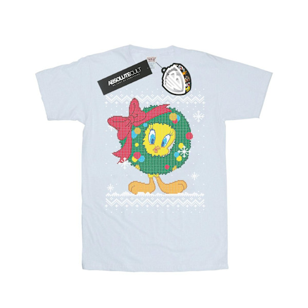 Looney Tunes Dam/Damer Tweety Pie Jul Fair Isle Cotto White M
