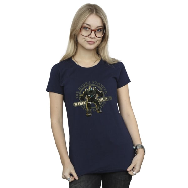 Marvel Dam/Damer Vad Om Hydra Stomper Rodgers Bomull T-shirt Navy Blue S