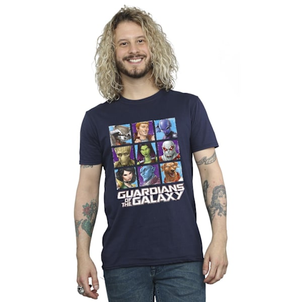 Guardians Of The Galaxy Herr Karaktär Rutor T-shirt 5XL Marinblå Navy Blue 5XL
