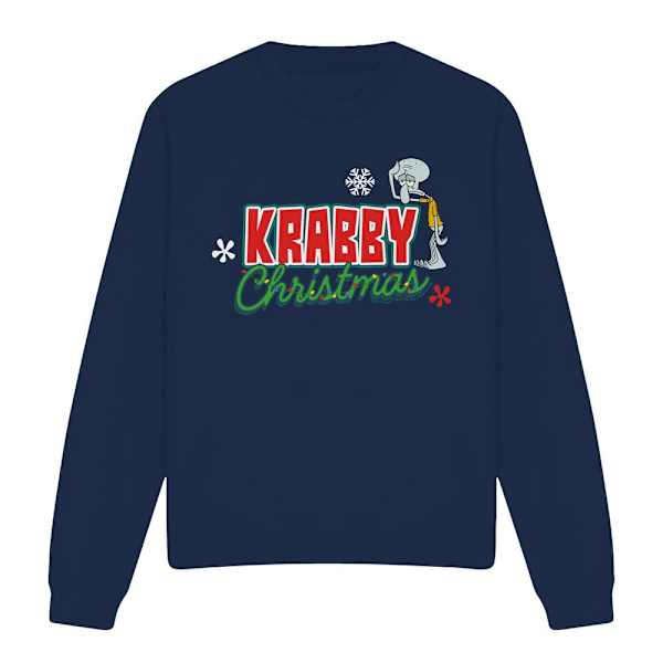 SvampBob Fyrkant Unisex Vuxen Krabby Jul Bläckvard S Navy M