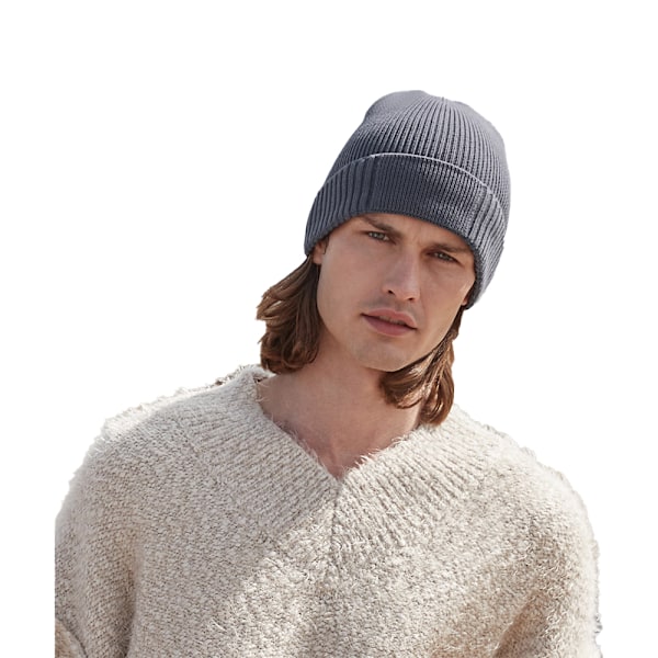 Beechfield Unisex Vuxen Ekologisk Bomull Engineered Patch Beanie Graphite Grey One Size