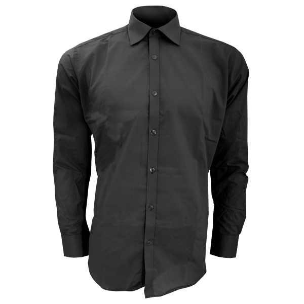 Kustom Kit Herr Slim Fit Långärmad Business / Work Shirt 15.5 Black 15.5