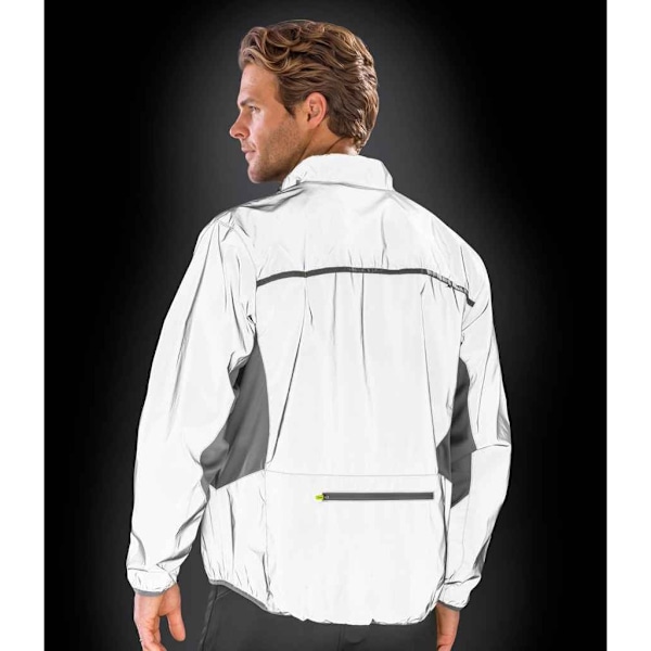 Spiro Mens Luxe Reflective Vattentät Jacka XXL Vit White XXL