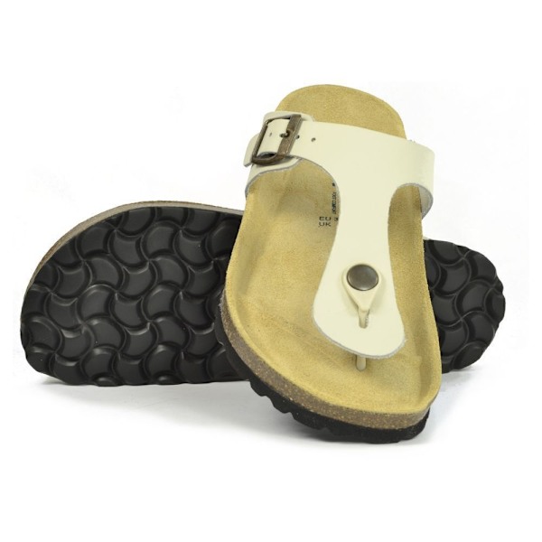 Sanosan Dam/Dam Geneve Designer Lädersandaler 7 UK Elfenben Ivory 7 UK