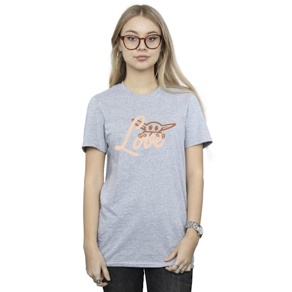 Star Wars Dam/Damer Grogu Love Bomull Boyfriend T-shirt L S Sports Grey L