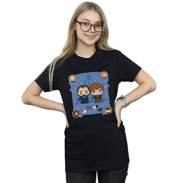 Fantastiska vidunder Kvinnor/Damer Chibi Newt Och Dumbledore Bomull Black XL