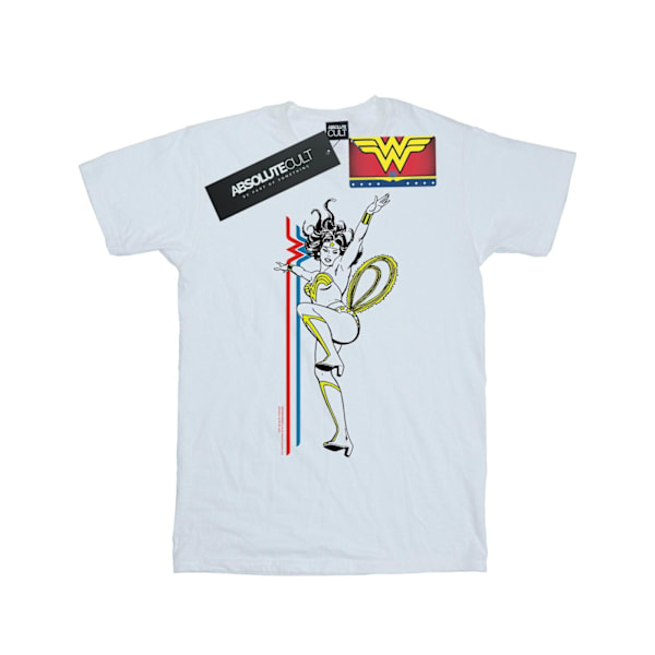 DC Comics Dam/Kvinnor Wonder Woman Retro Pose Bomull Pojkvän White L