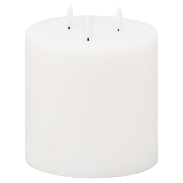 Hill Interiors Luxe Collection Natural Glow 3 Wick Elektrisk Burkljus White 15cm x 15cm x 15cm