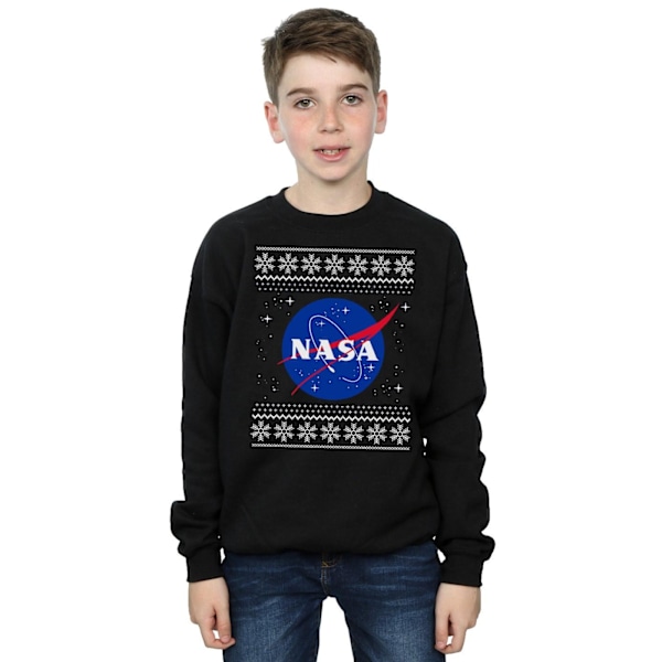 NASA Boys Classic Fair Isle Sweatshirt 12-13 år Svart Black 12-13 Years