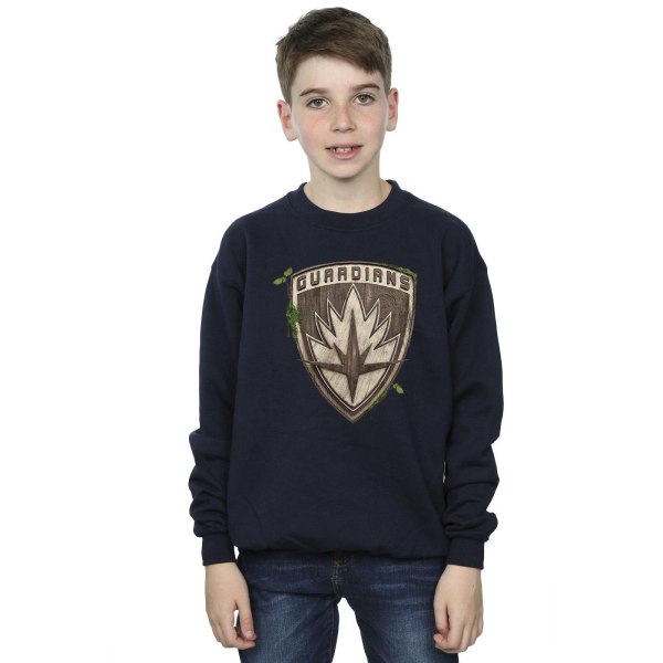 Marvel Boys I Am Groot Guardian Emblem Sweatshirt 7-8 Years Nav Navy Blue 7-8 Years