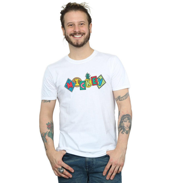Disney Herr Mickey Mouse Fruit Blocks T-shirt S Vit White S