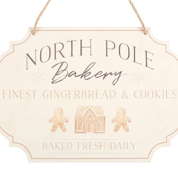 Något Annorlunda North Pole Bageri Hängande Skylt En Storlek Beige Beige One Size