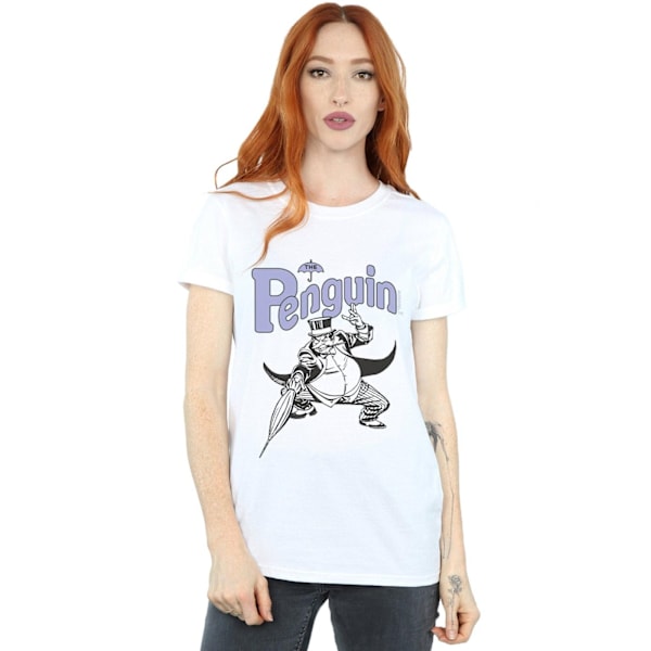 DC Comics Dam/Damer Penguin Mono Action Pose Bomull Boyfrie White 5XL