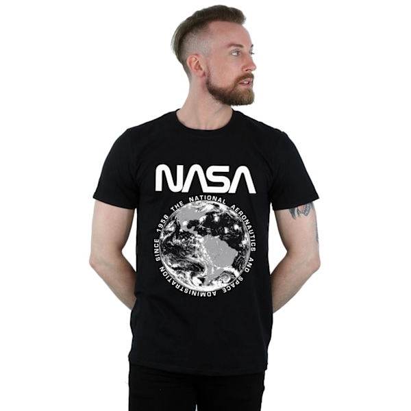 NASA T-shirt för män Planet Earth L Svart Black L