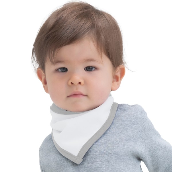 Babybugz Baby Plain Bandana Bib One Size Vit/Heather Grå White/Heather Grey One Size