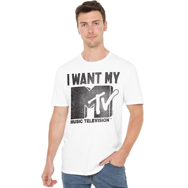 MTV Herr I Want It T-Shirt 4XL Vit White 4XL
