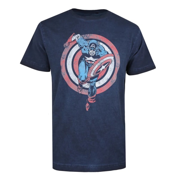 Captain America Mens Shield Charge T-Shirt M Vintage Navy Vintage Navy M