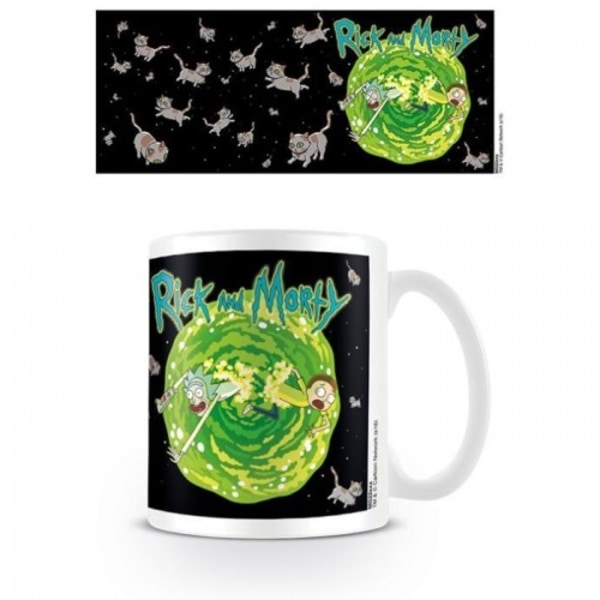 Rick And Morty Floating Cat Dimension Mug One Size Svart/Grön Black/Green One Size