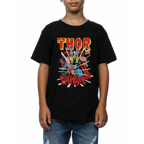 Thor Boys Thwak Bomull T-shirt 7-8 år Svart Black 7-8 Years
