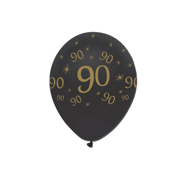 Creative Party svarta allroundtryckta print (paket med 6) Black/Gold 70 Years