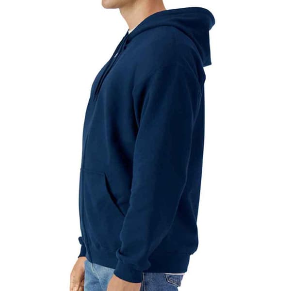 Gildan Herr Softstyle Mellantjock Full Zip Hoodie L Marinblå Navy L